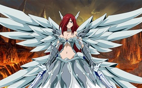 Erza Scarlet, Flügel, anime Mädchen HD Hintergrundbilder