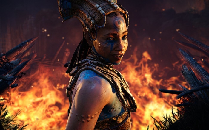 Far Cry: Primal, Ubisoft, Mädchen, Feuer Hintergrundbilder Bilder