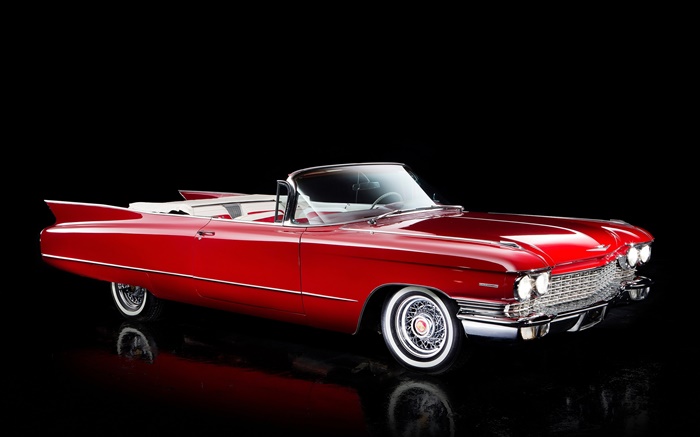 1960 Cadillac Sixty-Two Cabrio, rot Hintergrundbilder Bilder