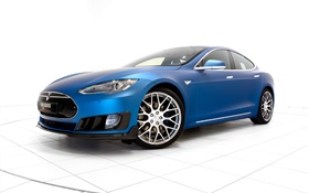 2015 Brabus Tesla Model S blau Elektro-Auto HD Hintergrundbilder