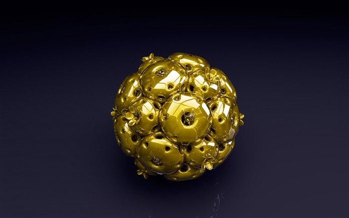 3D-Gold-Ball, schwarzer Hintergrund Hintergrundbilder Bilder