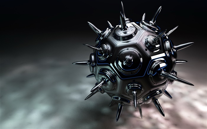 3D-Metalldorn  Ball Hintergrundbilder Bilder