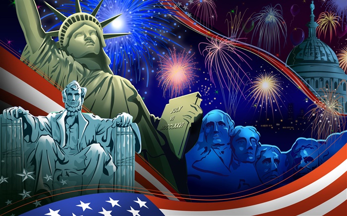 American Independence Day, dem Thema der Kunst Bilder, Vektor Hintergrundbilder Bilder
