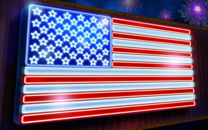 Amerikanische Flagge, Sternenbanner , neon Hintergrundbilder Bilder