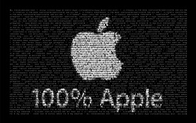 Apple-Logo, schwarzer Hintergrund, kreatives Design