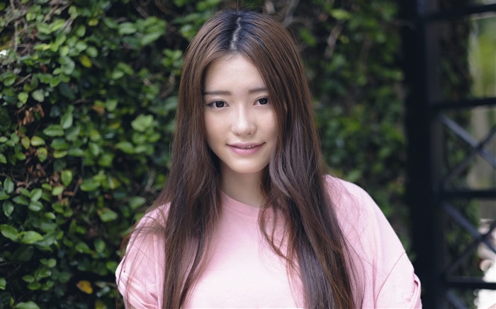 Asiatisches Mädchen, lange Haare, Sommer Hintergrundbilder Bilder