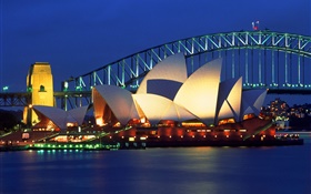 Australien, schöne Nacht in Sydney HD Hintergrundbilder