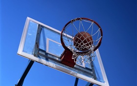 Basketballkorb  und Basketball HD Hintergrundbilder