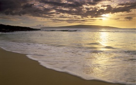 Strand, Meer, Sonne, Wolken HD Hintergrundbilder