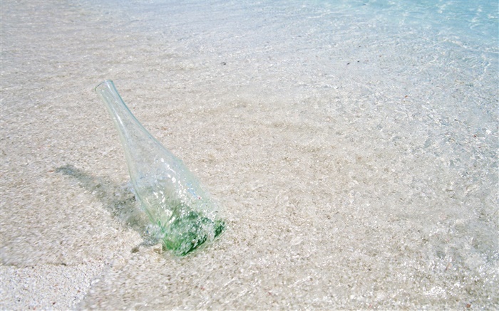 Strand, Meer, Wasser, Glasflasche , Malediven Hintergrundbilder Bilder