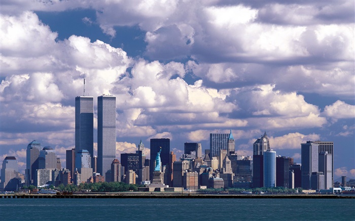 Vor 911, Twin Towers, Manhattan, USA Hintergrundbilder Bilder