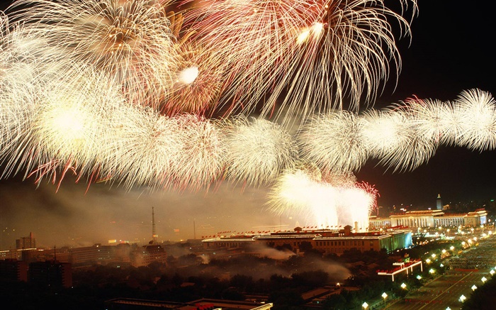 Peking Festival Nacht, Feuerwerk , Lichter Hintergrundbilder Bilder