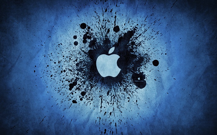 Schwarze Tinte spritzen, Apple-Logo Hintergrundbilder Bilder