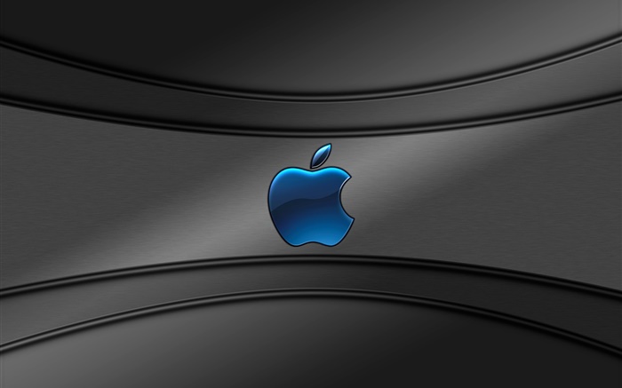 Blau Apple-Logo, grauen Hintergrund Hintergrundbilder Bilder