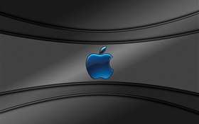 Blau Apple-Logo, grauen Hintergrund HD Hintergrundbilder