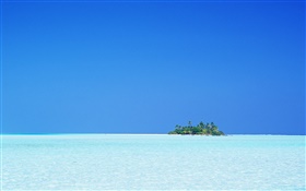 Blaues Meer, Insel, Himmel, Malediven HD Hintergrundbilder