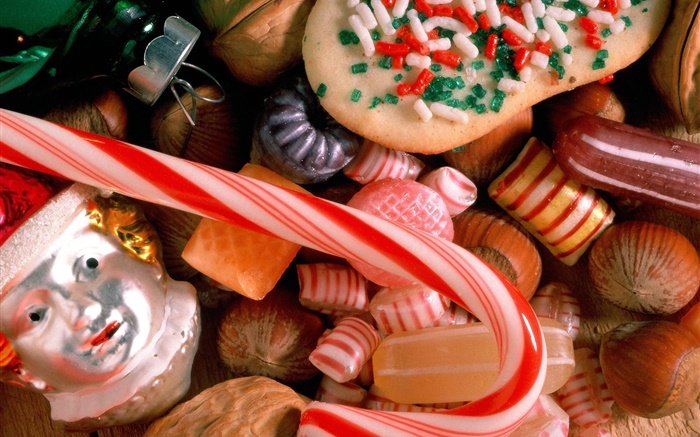 Weihnachten Lebensmittel, Süßigkeiten, Kuchen, Spielzeug Hintergrundbilder Bilder