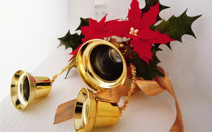 Weihnachten, Goldfarbe  Glocken Hintergrundbilder Bilder