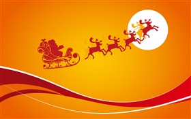 Weihnachten themed Bilder, orange Hintergrund, Mond, Vektor