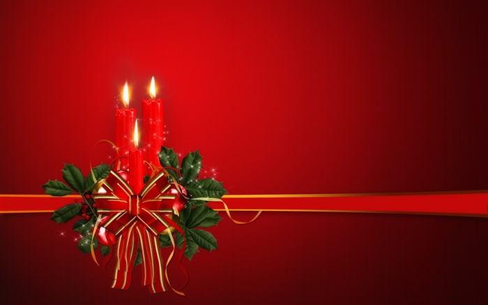 Weihnachten Themen, Band, Kerzen, roten Hintergrund Hintergrundbilder Bilder