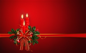 Weihnachten Themen, Band, Kerzen, roten Hintergrund HD Hintergrundbilder