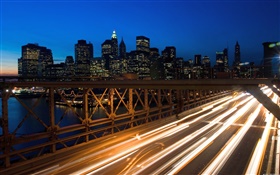 City-Nacht, Brücke, Ampeln, Gebäuden HD Hintergrundbilder