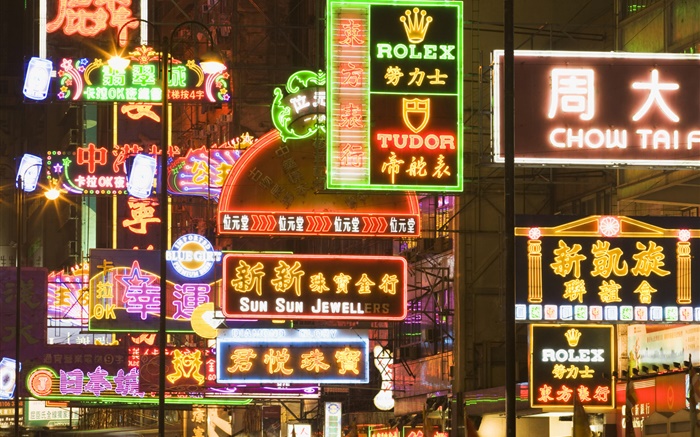 Stadt Straßen von Hong Kong Hintergrundbilder Bilder