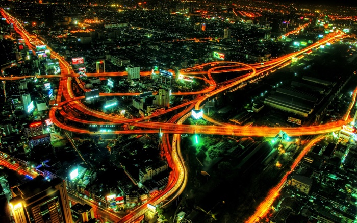 Stadtverkehr , Lichter Linien, schöne Nacht Hintergrundbilder Bilder