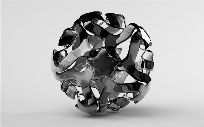 Kreative 3D-Kugel, weiß und schwarz Hintergrundbilder Bilder