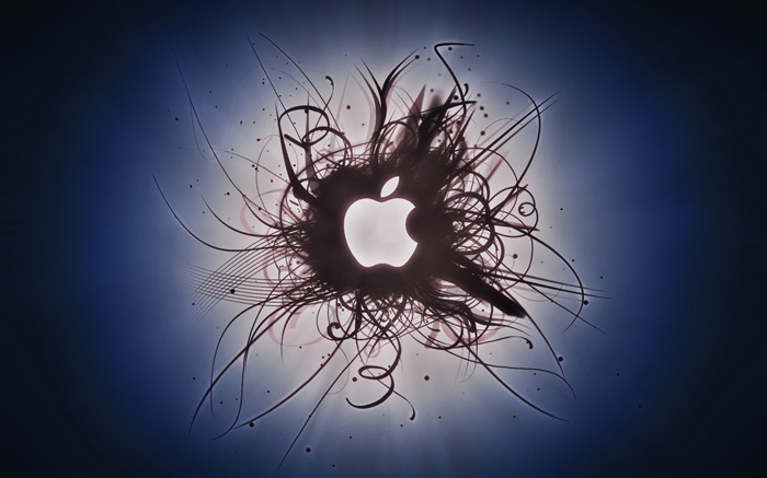 Kreative Bilder, kurvige, weiß Apple-Logo Hintergrundbilder Bilder