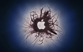 Kreative Bilder, kurvige, weiß Apple-Logo HD Hintergrundbilder