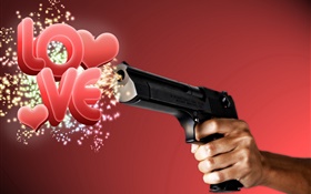 Kreative Bilder, Pistole aus Liebe HD Hintergrundbilder