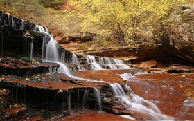 Creek, Treppen, Wasserfälle , Naturlandschaft HD Hintergrundbilder