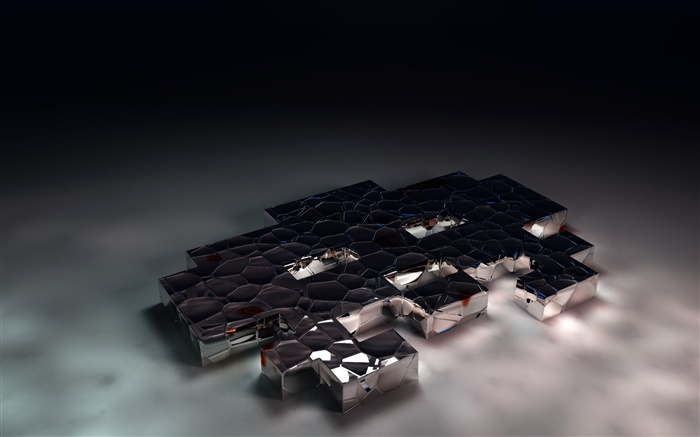 Cube Haus, 3D-Bild Hintergrundbilder Bilder