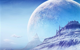 Traumwelt , dicken Schnee, Berge, Planeten HD Hintergrundbilder