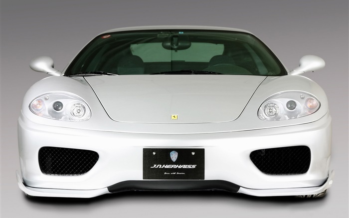 Ferrari F430 weiß supercar Vorderansicht Hintergrundbilder Bilder
