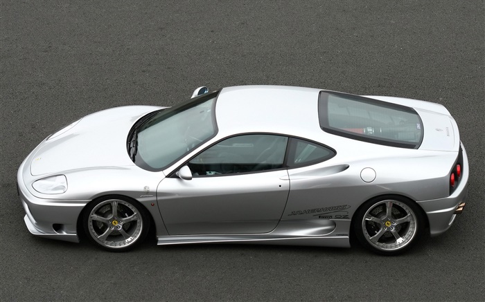 Ferrari F430 weiß supercar Draufsicht Hintergrundbilder Bilder