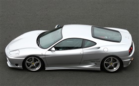 Ferrari F430 weiß supercar Draufsicht HD Hintergrundbilder