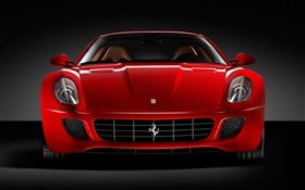 Ferrari rotes Auto Vorderansicht HD Hintergrundbilder