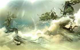 Float Bäume, Himmel, kreatives Design HD Hintergrundbilder