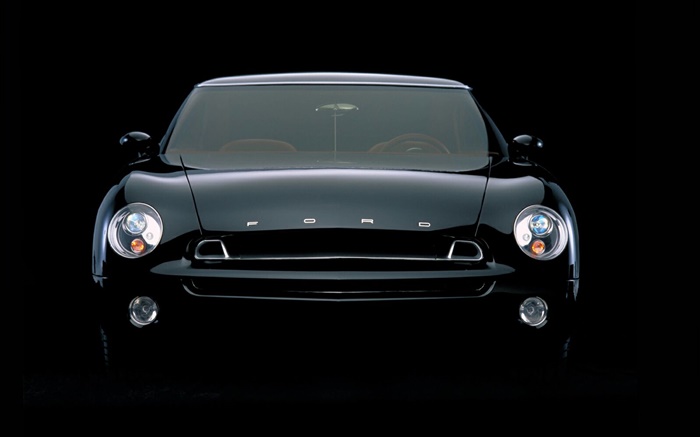 Ford schwarzes Auto Vorderansicht , schwarzer Hintergrund Hintergrundbilder Bilder