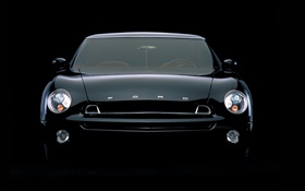 Ford schwarzes Auto Vorderansicht , schwarzer Hintergrund