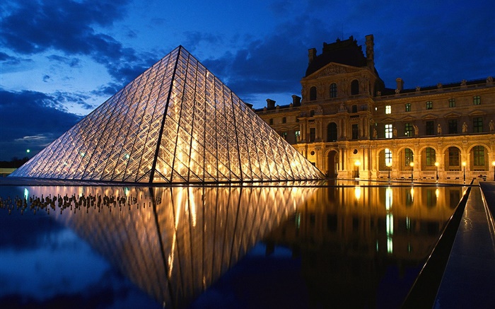 Glaspyramide , Frankreich, Louvre Hintergrundbilder Bilder