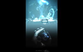 Globale Tatsache, Hände, Wasser, blau, kreatives Design HD Hintergrundbilder