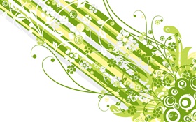 Grüne Stil, Streifen, Blumen, Vektor-Design