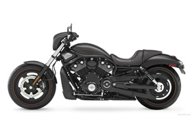 Harley-Davidson Motorrad schwarz Seitenansicht HD Hintergrundbilder