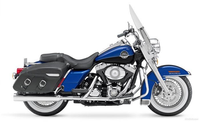 Harley-Davidson Motorrad, blau und schwarz Hintergrundbilder Bilder
