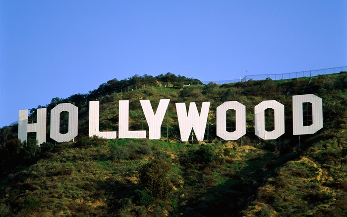 Hollywood-Logo in der Steigung Hintergrundbilder Bilder