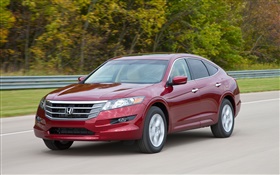 Honda Accord rotes Auto Vorderansicht , Geschwindigkeit HD Hintergrundbilder