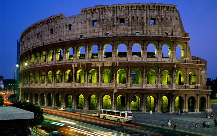 Italien römischen Kolosseum in der Nacht Hintergrundbilder Bilder